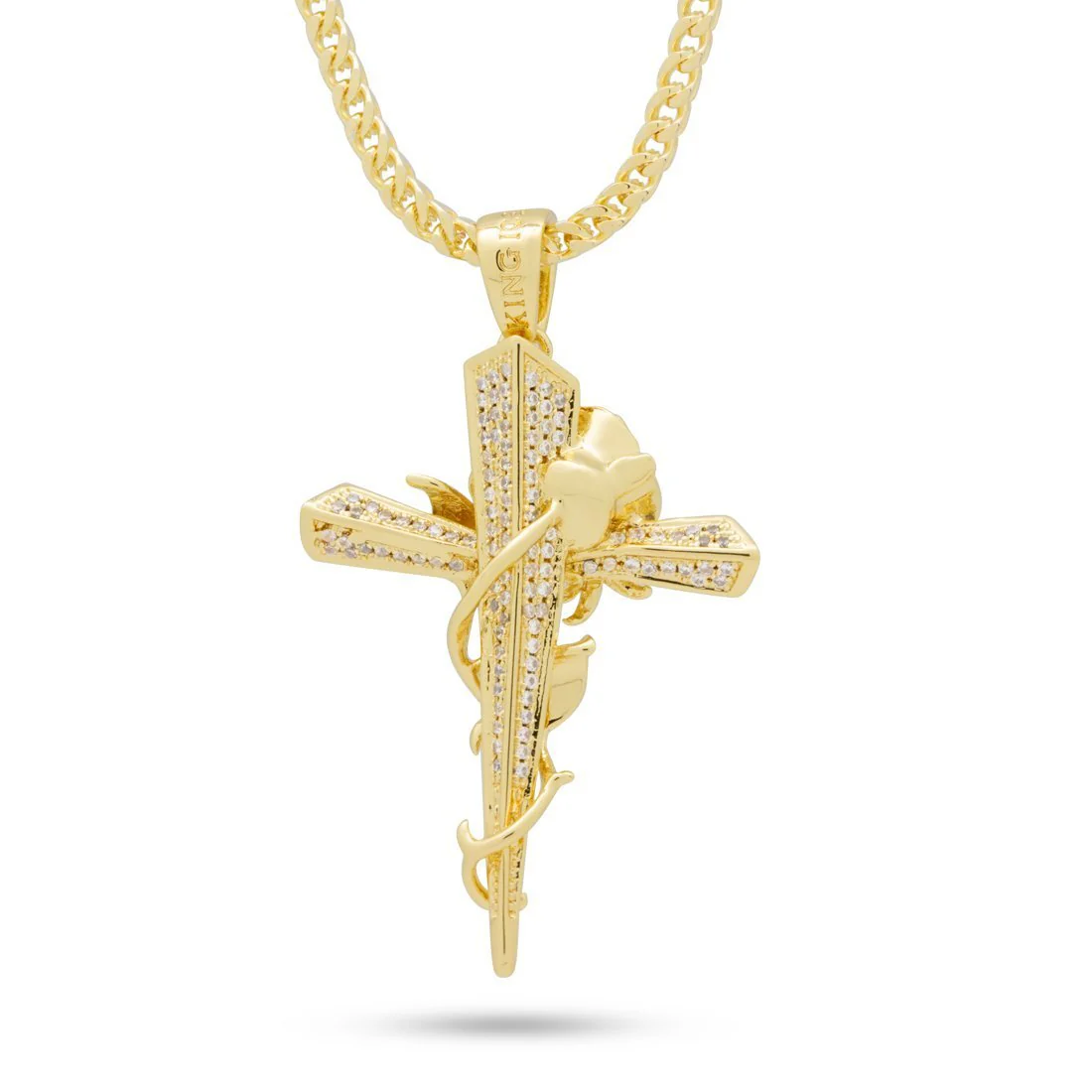 Rose Thorned Cross Necklace